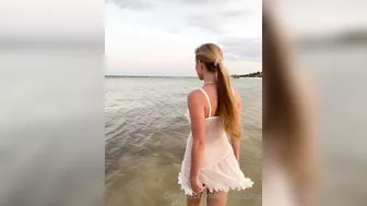 Caroline Zalog Nude Wet Sheer POV Leaked Video