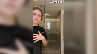 Megnut Sexy Babe Showering While Wearing Thong Teasing OnlyFans Video