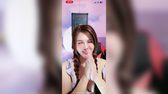 Asian Cam Girl Showing Her Shaved Pussy and Tits While chatting With Her Fans Video