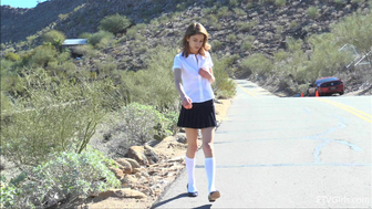 Kristen Nina School Girl Playing With Pussy Lips Outdoor Video
