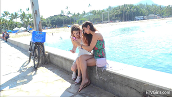 Kristen Nina Lesbian Friends Sensual Kissing Outdoor Video
