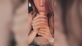 Swjaylen Cute Blonde Sucking Long Dildo while in Yoga Pants Onlyfans Video