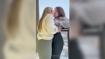 Redheadwinter Seduces Her Lesbian Friend and Kissing Eachother on Balcony Onlyfans Video
