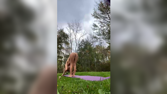 Shannon Doing Yoga Workout While Naked in The Woods Live Video