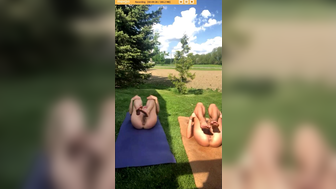 Shannon and Her Friend Doing Yoga Workout While Naked at Outdoor Video