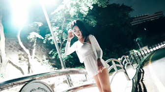 Korean Bomi (Girl Crush) KPop Shows Her Soft Booty Cheeks at Side of the Road Video