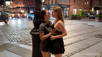 Missionicecream Busty Girls Changing Clothes And Flashing Big Tits In Busy Public Video