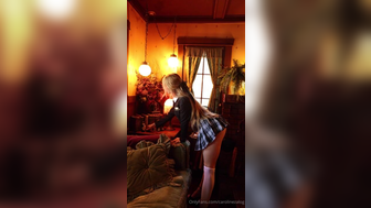 Caroline Zalog Teasing Thick Ass In School Uniform While Touching Tits Onlyfans Video