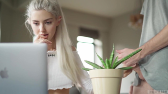 Beautiful Eva Alfie gets fucked during a Zoom chat