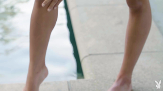 Mia Valentine Shows Her Shaved Cunt With Ass By The Pool Teasing Video