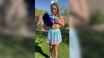 Skylarmaexo Cheeleader Outdoor Playing Her Boobs And Taking Big Dildo In Her Tight Pussy Onlyfans Video