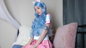 Lilcanadiangirl Blue hair girl masturbates her Pussy and Ass