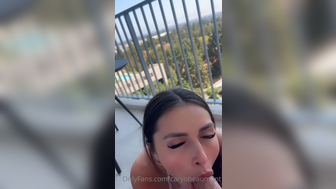 Carynbeaumont Brunette Passionately Sucking BF's Cock on Balcony till he Cums Onlyfans Video