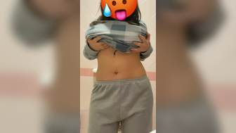 Hot Teen Shaking Ass And Massive Boobs In The School Bathroom