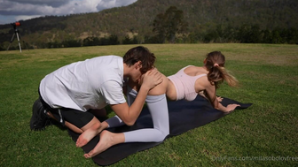 Mila Sobolov Horny boyfriend fucking during Outdoor Yoga Workout