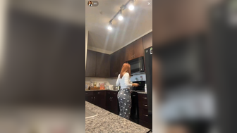 Angela Alvarez Teasing Fans In The Kitchen Wearing Tight Jean Video