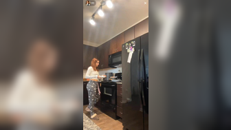 Angela Alvarez Teasing Tits And Shaking Big Cakes In The Kitchen Video