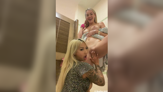 Heidi Grey and her Naughty Friend Having Sensual Lesbian Fuck in Public Washroom VIdeo