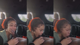 RicanSoaked Give BBC Blowjob In The Car Backseat