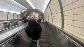 Mia Money Risky Blowjob in NYC Public Train