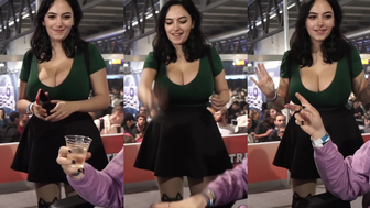 Shiftymine Teases Her Heavy Boobs In Public Video