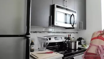 Ashley Alban Teasing Horny Tits and Pussy in the Kitchen Video