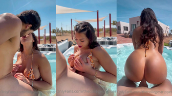 Mia Monroe Pool Sex Cumshot on Boobs Video Leaked