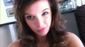 Cute brunette teen with shaved pussy