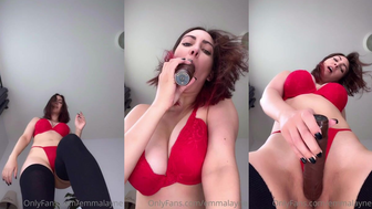 Emma Layne Vibrating Sexed Pussy in Red Lingerie Onlyfans Video