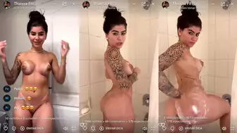 Thaissa Fit Nude Ass Tease in the Shower Live Stream Leak
