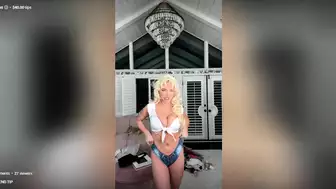 Lindsey Pelas Boobs Tease While Try on Haul Live Stream Video