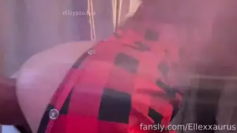 Ellexxaurus fucking herself a big rubber dick with a fuckmachine