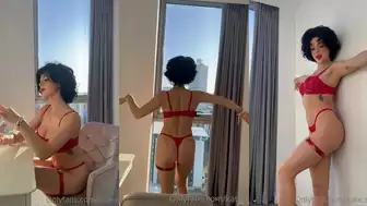 Katya Samilova Red Lingerie Nude Tease Onlyfans Video