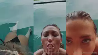 Stefbabyg Blows Dick in the Pool Onlyfans Video