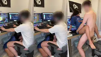 thaiandfrench amateur sucks me off during my game, I have to AFK to fuck her