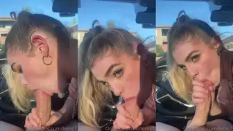 Lems7 suking a big dick in the parking lot