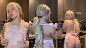 Blonde Babe In Apron Twerking And Teasing Her Tight Ass OnlyFans Video