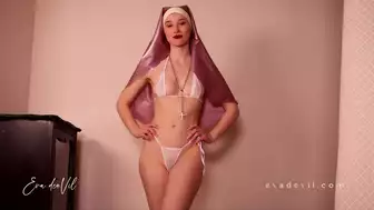 EvaDeVil Show Off Her Petite Curves In A Sexy Nun Outfit In This Tantalizing Video