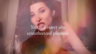 EvaDeVil Teases You In Red Lingerie Wearing A Chastity Belt In A Sensual Bedroom Video