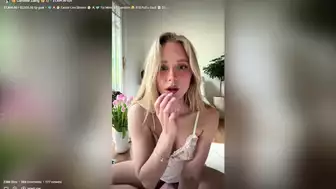 Caroline Zalog Playful Tease In Lingerie During Live Stream Video