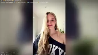 Caroline Zalog Strip In Lingerie From Sweatshirt In Sensual Way