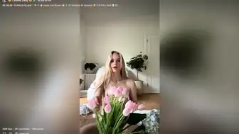 Caroline Zalog Gets Naughty In Her Easter Live Stream Video Teasing With Her Boobs And Pussy