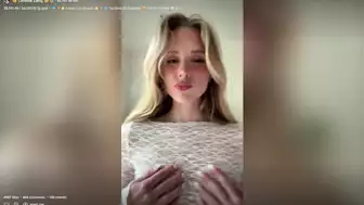 Caroline Zalog Teases In A Lace Dress During A Sensual Live Stream Video