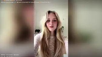 Caroline Zalog Teases In A Lace Dress During A Sensual Live Stream Video