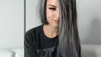 Octavia May Stripping Naked And Masturbate With A Glass Dildo In This Live Stream Video