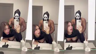 Angelaalvarez Gets Fucked Doggy Style In The Bathroom Wearing A Scream Mask In This Intense OnlyFans Video.