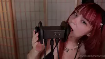 Maimy Nyan In Cat Ears Teasing With A ASMR Video On OnlyFans