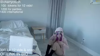 Cherrycrush Live Stream Video Pink Wig And A Cute Cosplay Tease