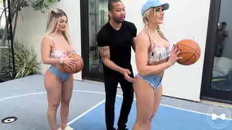 TheDanDangler, Gabbyfit and Musclebarbie Fuck BBC Coach on a Basketball Court