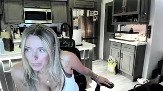 Corinna Kopf Showing off her boobs during steamy live stream in the kitchen